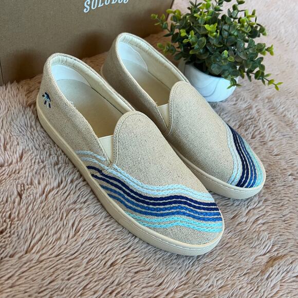 NEW Soludos Bondi Wave Embroidered Slip On Sneakers Size: 9.5 - Picture 4 of 14
